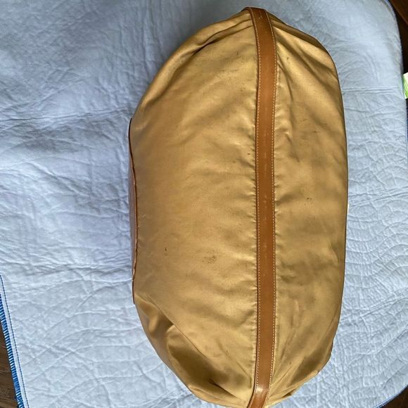 PRADA Authentic Y2K TESSUTO NYLON TAN BORSA Leather Handle Jumbo Hobo Limited - Picture 8 of 16